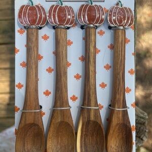 Wooden Spoons with Pumpkin Handles